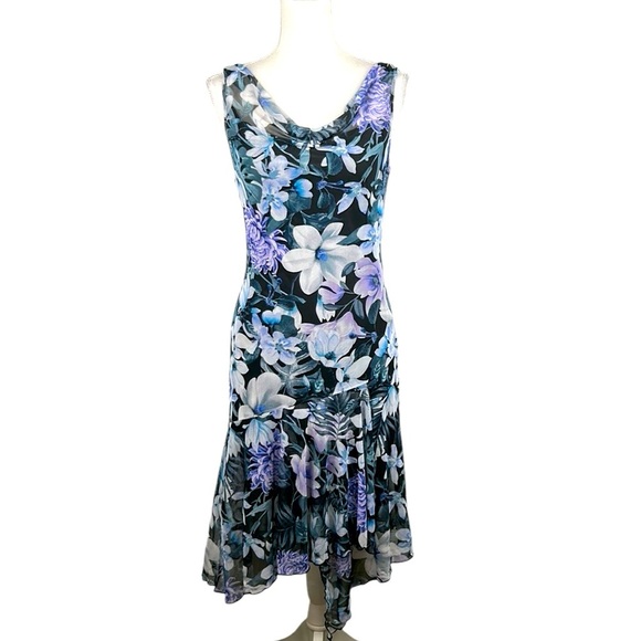 Connected Apparel Whimsigoth Floral 90's Fairycore Y2K Flowy Midi Dress Size 6 - Picture 1 of 7